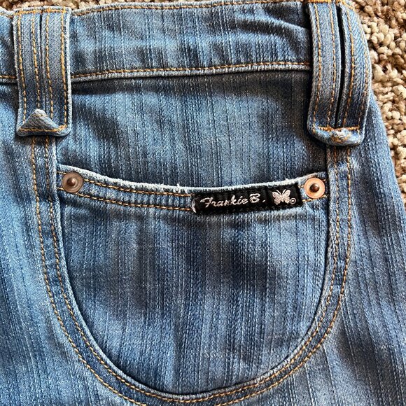 Vintage Frankie B Ultra Flare Jeans Size 6 Light Wash Low Rise Y2K - Picture 2 of 4